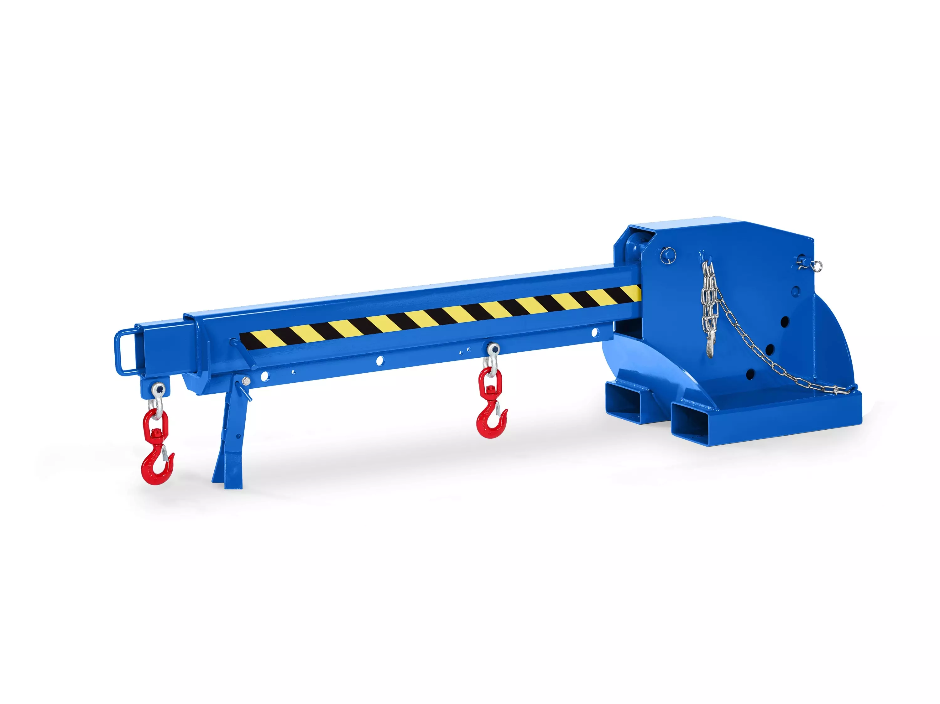 Kranarm für Gabelstapler Typ B 6-fach ausziehbar und 5-fach höhenverstellbar bis 45° Tragfähigkeit von 650 bis 3000 KG in RAL 5010 enzianblau - Made in Germany