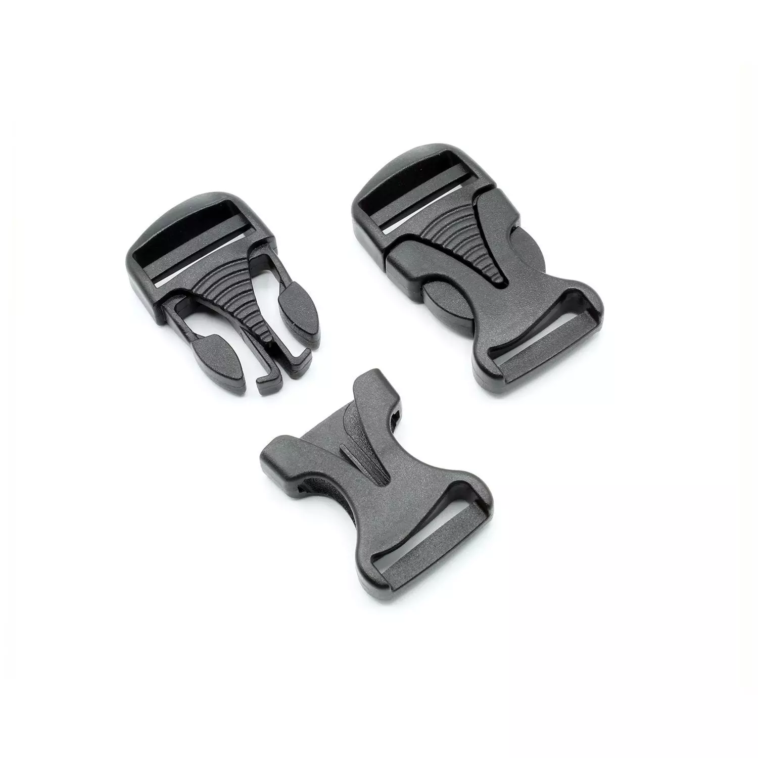  Buckle 20mm webbing width black straight "Hurricane" POM Acetal (10 pieces) Clip fastener Click fastener Backpack buckle