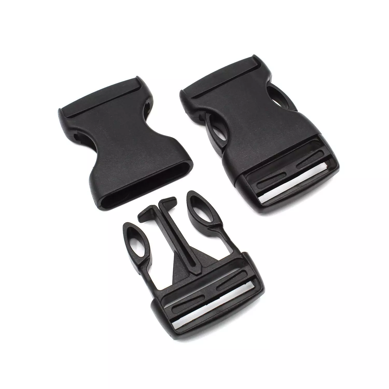 Spänne 20 mm bandbredd Svart rak typ C POM Acetal (10 st) Klämmor Klickspänne Ryggsäcksspänne