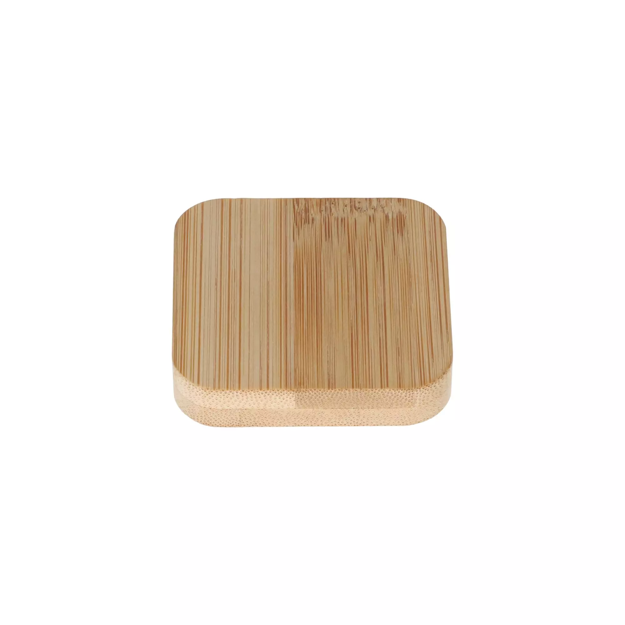 Untersetzer Bierdeckel für Shotgläser eckig Kanten abgerundet 55mm x 55mm x H 10mm aus Bambus Holz