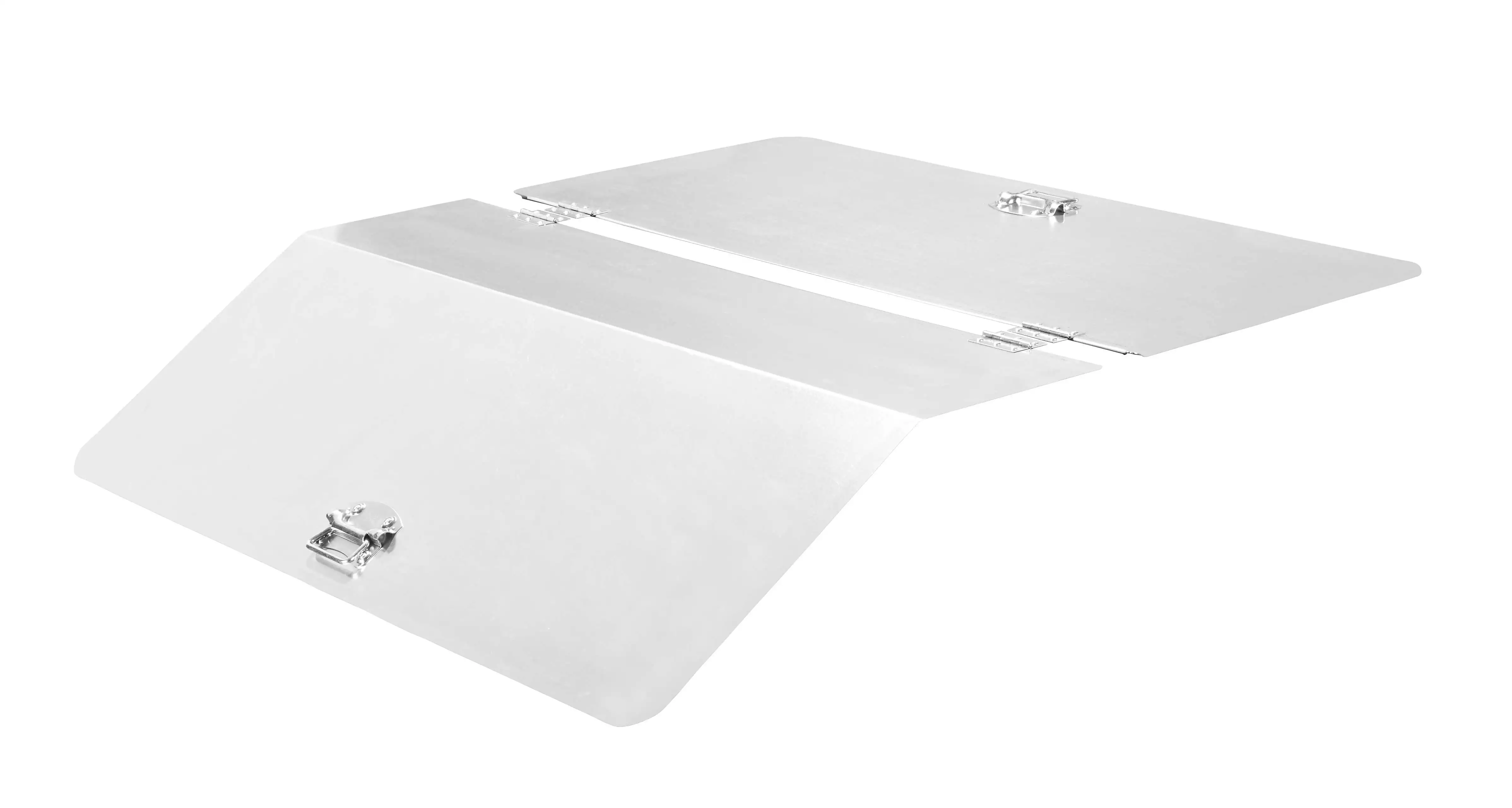 Accessori: coperchio incernierato in 2 pezzi coperchio incernierato zincato, senza protezione dei bordi, per contenitori ribaltabili fino a 600 litri di volume - Made in Germany