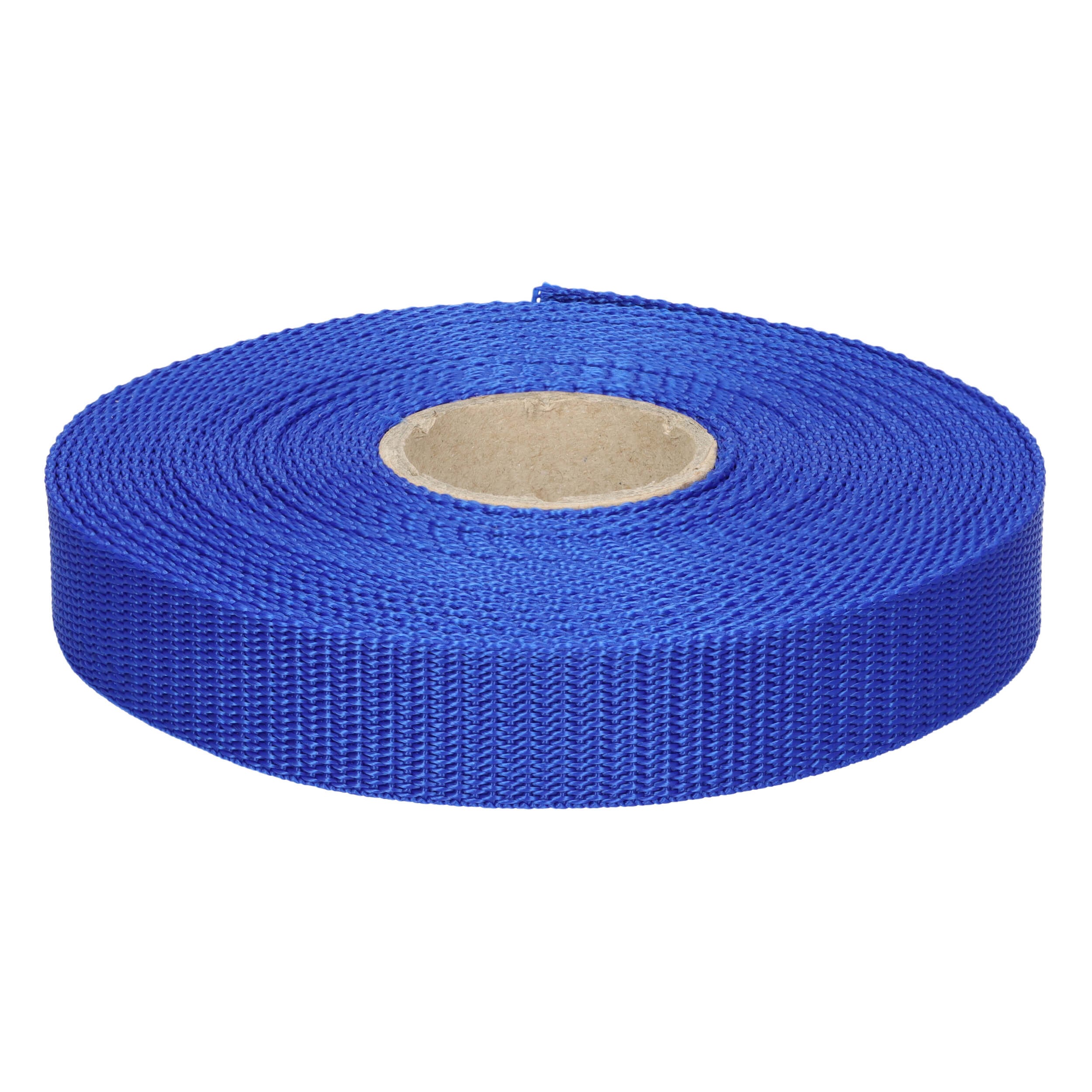 Gurtband 25mm breit, 1,6mm stark PP Polypropylen Blau Reißfestigkeit: 250kg (5 Rollen a 10 Meter) Made in Germany