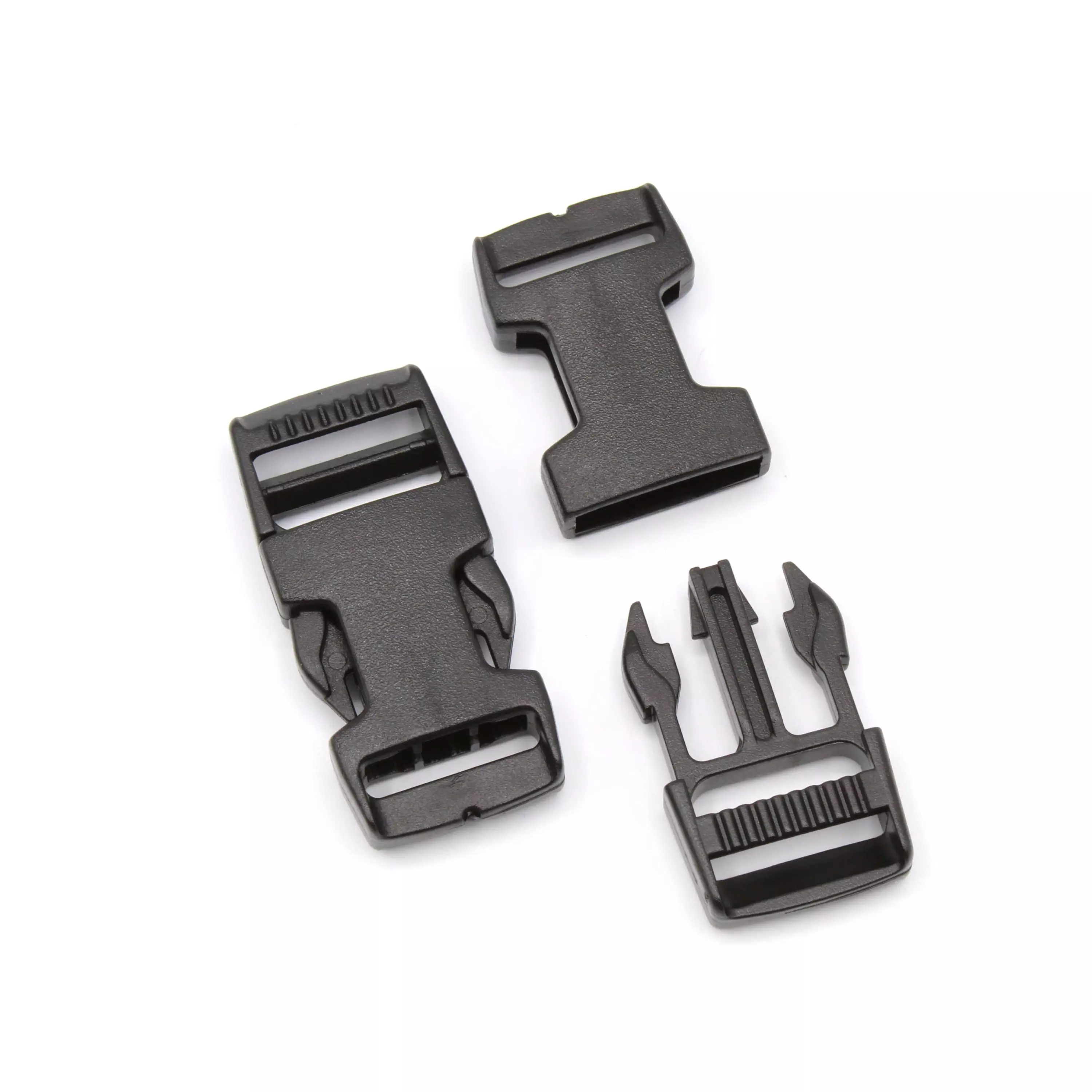 Spänne 20 mm bandbredd Svart rak POM Acetal (10 st) Spänne Klämfäste Klickfäste Ryggsäckspänne