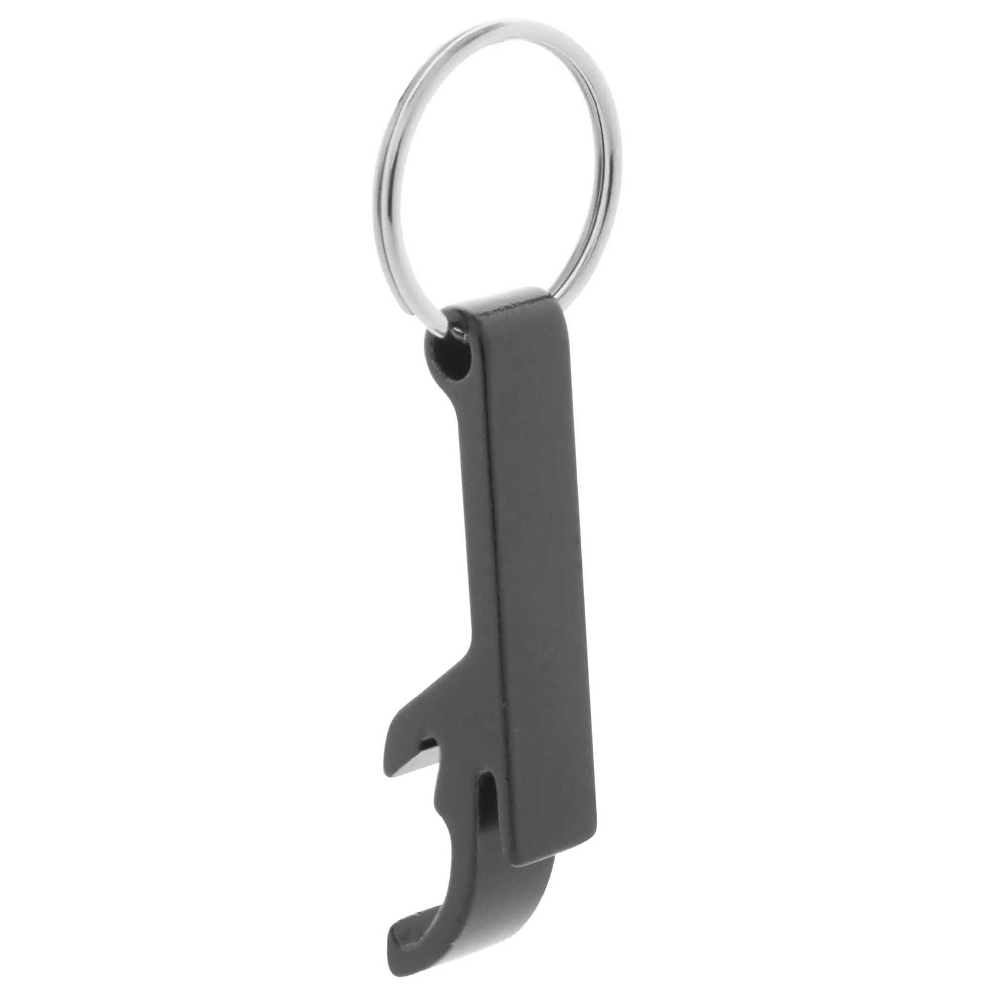 Aluminium Schlüsselanhänger Mini 55mm × 9mm ×14 mm als Flaschenöffner "17er Schlüssel" Schwarz