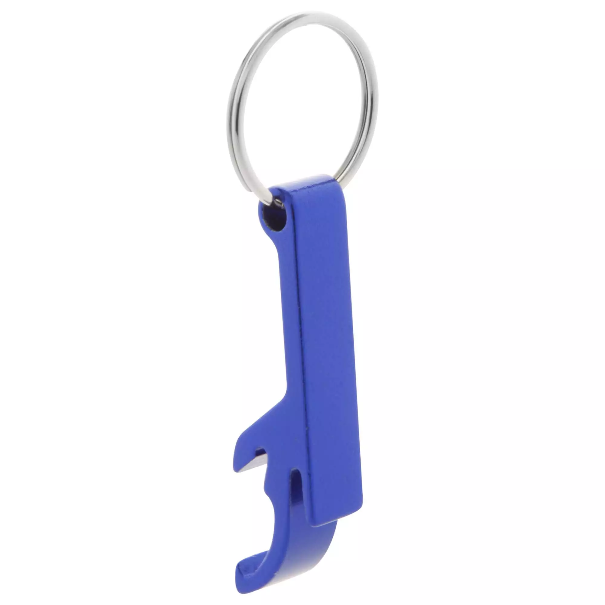 Aluminium Schlüsselanhänger Mini 55mm × 9mm ×14 mm als Flaschenöffner "17er Schlüssel" Blau